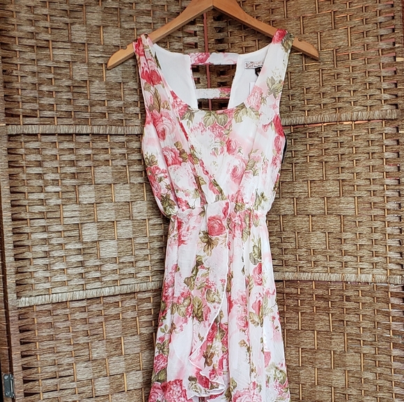 Forever 21 High Low Dress Pink Floral - Picture 1 of 6